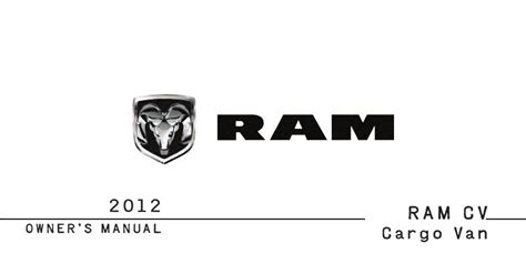 2012 RAM Cargo Van Owners Manual